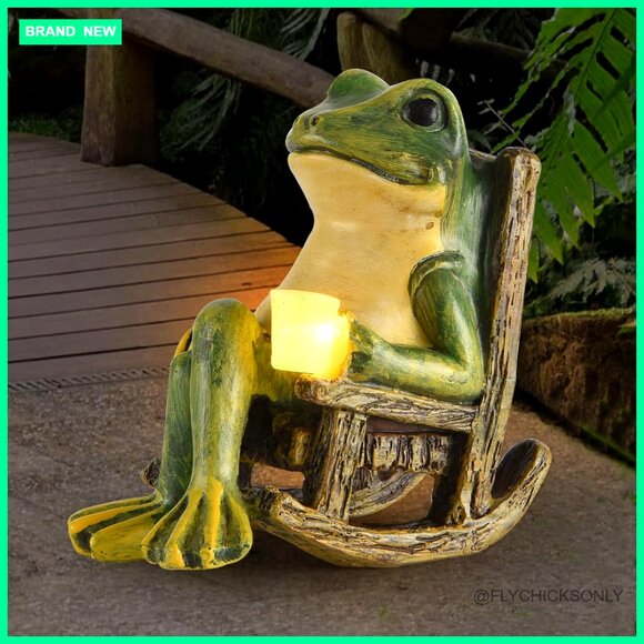 Other - Solar Powered Frog Garden Statue Outdoor Decor Fairy Garden Accessory